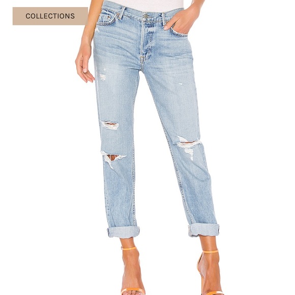 GRLFRND Denim - NWT GRLFRND Olivia Distressed Boyfriend Jeans 27